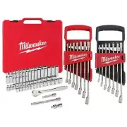Milwaukee SAE/Metric Ratchet/Socket 3/8" Drive w/ Combination Wrench (70-Piece)
