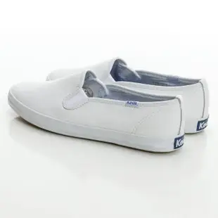 【Keds】CHAMPION SLIP ON 經典皮革休閒小白鞋-白(9191W110018)