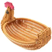Rooster Egg Basket Gift Rattan Boxes Storage Bread Handicraft Toddler