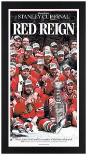 2015 Stanley Cup Finals Champions Chicago Blackhawks Newspaper Print Framed! RR