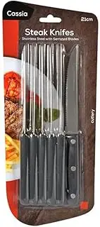 Cassia Stainless Steel Steak Knife 6-Piece Set