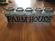 Fiddle & Fern Farmhouse Rustic Centerpiece Flower Vase Rustic Metal New 5 Mason