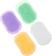 BESPORTBLE 4 Boxes Portable Soap Sheets Travel Soap Slices Easy to Use Compact for Backpacking No Odor Great for Travelers