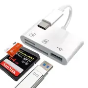 USB C SD Card Reader 3 in 1 Type C USB Camera Card Reader Adapter with SD Mic...