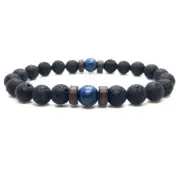 Lava Stone Natural Bead Buddha Bracelet
