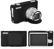 Camera Case for Canon SX730 SX740 Camera Case,Soft Silicone Protective Bag Removable Lens Cover,Anti-Scratch Slim Fit Lightweight Protective Case - Black