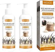 2pcs Rice Water Hair Growth Shampoo with Ginger & Rice Extract – Volumizing & Moisturizing for Thinning Hair, Silicone Free, All Hair Types, 100ml