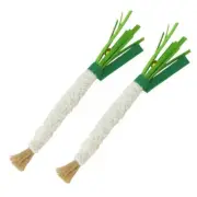 2PCS Scallion Shaped Teasing Cat Stick Wood Interactive Catnip Toys Chew C S4TF