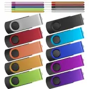 32GB Flash Drive Pack of 10 Thumb Drives Bulk Kepmem Metal USB 2.0 Memory St...