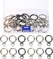 Tanstic 24Pcs 3 Colors Zinc Alloy Carabiner Clips With Swivel Ring, Trigger Spring O Rings, Spring Snap Hooks Keychain Clips Buckle for Keyrings Bags Purses (Gold/Silver/Gun Black)