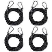 60 Inch Bungee Cords With Hooks Heavy Duty 4 Pieces Black Latex Long Bungie Cord
