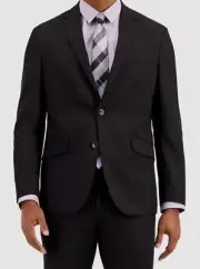 $395 Kenneth Cole Men's Black Techni-Cole Slim-Fit 2-Piece Suit Jacket Pants 40R