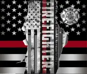 FIREFIGHTER RED LINE FLAG COMPUTER MOUSE PAD 9.25 X 7.75