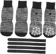 JUMPLAWN 4pcs Puppy Winter Socks Decorative Dog Socks Cotton Socks Winter Warm Pet Socks for Keeping Warm(s)