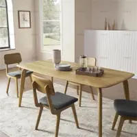在飛比找ETMall東森購物網優惠-北歐簡約橡木餐桌輕奢會議桌家用小戶型全實木家具原木餐桌椅組合