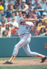 Bobby Grich Baltimore Orioles bats v the Boston Red Sox at an Maj- 1976 Photo 1