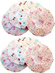 Healeved 10pcs Waterproof Shower Cap Bath Hat Satin Lined Shower Cap Lined Hat Bath Hair Care Filtered Waterproof Kitchen Elastic Women Head