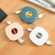 3Pcs Portable Rotatable Cable Winder Data Cable Organizer-Blue&Pink&White