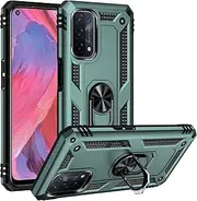 [Cavor] for Oppo A54 5G Case (6.5") TPU Case PC Bumper 360° Rotation Ring Holder Kickstand Back Cover [Work with Magnetic Car Mount] Shockproof Protective Cover-Green