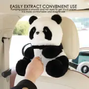 Backseat Tissue Holder Plush Cute Panda Car Seat Tissue Paper Dispenser custody