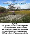 Magnesium Hydroxide Powder 100g. Organic 100% natural West Australian Local prod
