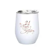 21st Birthday 360ml S/S Vacuum Insulated Tumbler Double Walled Mug Rose Gold