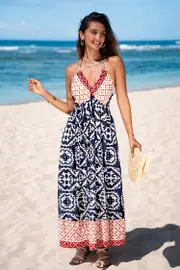 Cupshe Summer Whimsy Ornate Midi Dress - Blue,M