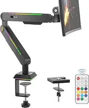 RGB Single Monitor Stand Arm,Dynamics Touch Function,Fits 17-32" Screens,Support up to 19.84 lbs,Adjustable Desk Mount,Gas Spring Clamp Monitor Arm,Quick Installation and Disassembly