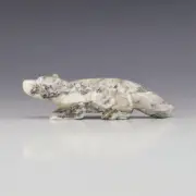 NATIVE AMERICAN ZUNI SILVER ONYX WOLF FETISH BY NELSON YATSATTIE