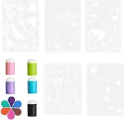 Sponge Finger Painting Set,Drawing Sponge Dauber Set - Painting Project Daubers, Finger Craft Drawing Tools with 6 Color Stamp Pads for Arts and Crafts