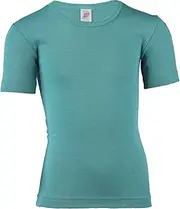 [Engel] Short Sleeve Vest Wool Silk Size 92-176, Kingfisher, 104 cm