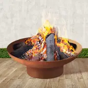 Fire Pit Charcoal Vintage Campfire Burner Rust Outdoor Steel Bowl 70CM