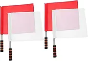 Milisten 4 Pcs Handheld Signal Flags Versatile Referee Flags with Stainless Steel Pole and Sponge Handle for Sports Training Soccer Volleyball and Athletic Competitions