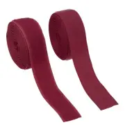 Sew on Hook and Loop Tape, 1 Inch Nylon Fastener Strips 2 Yards (Dark Red)