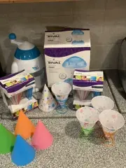 SNOW CONE MAKER + SUPPLIES - Cups, Straws & Cool Ice Manual Maker!