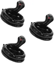 Amosfun 3pcs Distinctive Resin Snake Sculpture Tray Tabletop Holder Functional Decor for Home