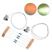 Dwarf Signals With Wires / LEDs Red Set Steel Column With Resistors 20mA