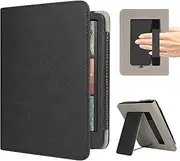 RSAquar Case for 7-Inch Kindle Colorsoft Signature Edition and All-New Kindle Paperwhite (2024 Release), Full Protection Cover with Auto Sleep/Wake, Hand Strap, and Foldable Stand - Black
