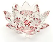 Crystal Lotus Flower Ornament Feng Shui Decor Lucky Charm Medium Size