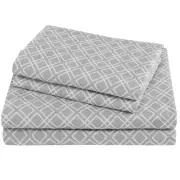 Cotton Flannel Breathable Warm Deep Pocket Sheets with Pillow Case Bedding, Q...