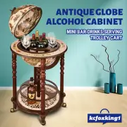 Antique Globe Bar Cabinet Wine Alcohol Liquor Storage Rack Cart Trolley Stand