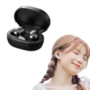 Wireless Bluetooth Earbuds with LED Display Touch Control and Charging Case-Black