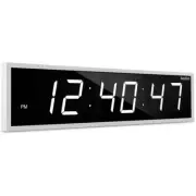 Ivation Wall Clock 24" LED Digital Adjustable Rectangle Plastic White w/ Remote