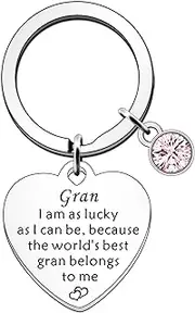 [SDOFY] Gran Gifts Gran Christmas Birthday Gift from Grandchildren Gran Keyring Keychain Mothers Day present Best Gran Belongs to Me, Silver, One Size