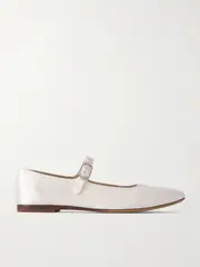 [Le Monde Béryl] Le Monde Béryl - Satin Mary Jane Ballet Flats - Ivory - IT42 IT 42 Ivory