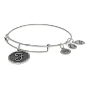 NEW Alex and Ani Initial F Bracelet - Silver Toned Monogram Letter Adjustable