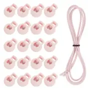 40 Pcs Single Hole Cord Locks with Elastic Cord, Salmon Pink