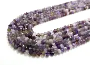 Natural Amethyst Faceted Rondelle 3mm x 4mm 3mm x 5mm Gemstone Beads RDF81B