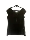 LC Lauren Conrad sheer black lace cap sleeved shirt NEW XL