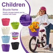 Woven Bicycle Front Basket Bags Handwoven Kid Adult Bike Handlebar Carrier Bags